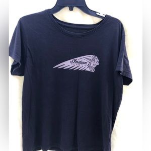 Black Indian Motorcycle Short sleeved tee. Size L. Cotton blend.